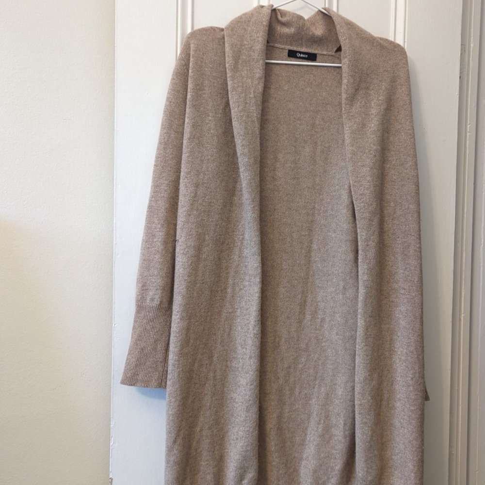 Cozy Cashmere Cardigan Sweater, oatmeal, xs